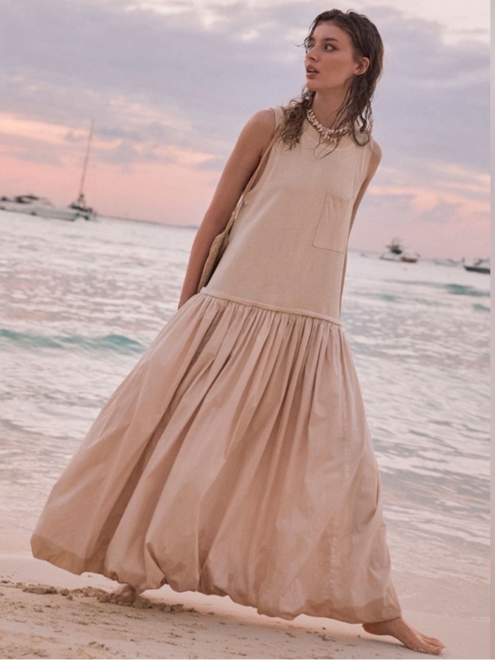 Free People Calla Lily Dress in Sandstone size Small